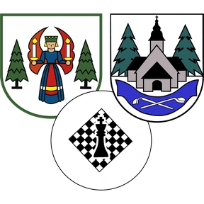 Wappen der Gemeinde Grünhainichen, zusammengesetzt aus den Wappen der drei Ortsteile